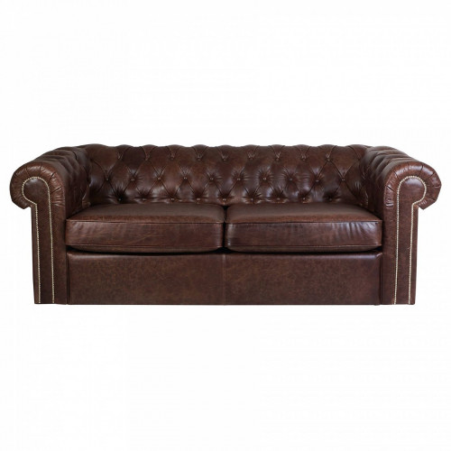 диван chesterfield прямой темно-коричневый в Костроме