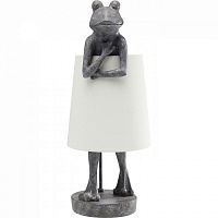 лампа настольная frog серая с белым абажуром в Костроме