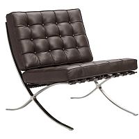 кресло barcelona chair кожа коричневое в Костроме