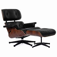 кресло eames style lounge chair & ottoman черное в Костроме
