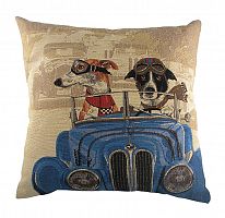 подушка с забавными собаками на синем автомобиле doggie drivers blue в Костроме