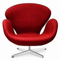 кресло swan chair темно-красное в Костроме