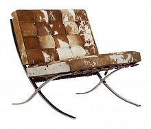 кресло barcelona chair коричнево-белое в Костроме