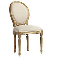 стул vintage french round кремовый лен золотистый в Костроме
