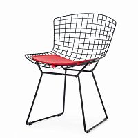 стул bertoia side кожаный standart черный в Костроме