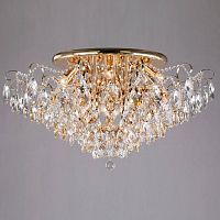потолочная люстра eurosvet crystal 10081/12 золото/прозрачный хрусталь strotskis в Костроме