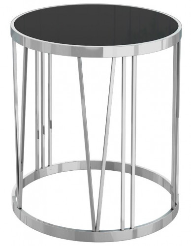 стол журнальный silver drum хром, черный в Костроме
