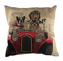 подушка с забавными собаками на красном автомобиле doggie drivers red в Костроме