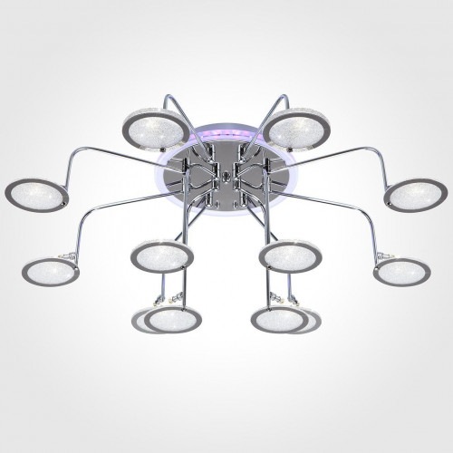 потолочная люстра eurosvet spider 80109/12 хром/синий+фиолетовый в Костроме
