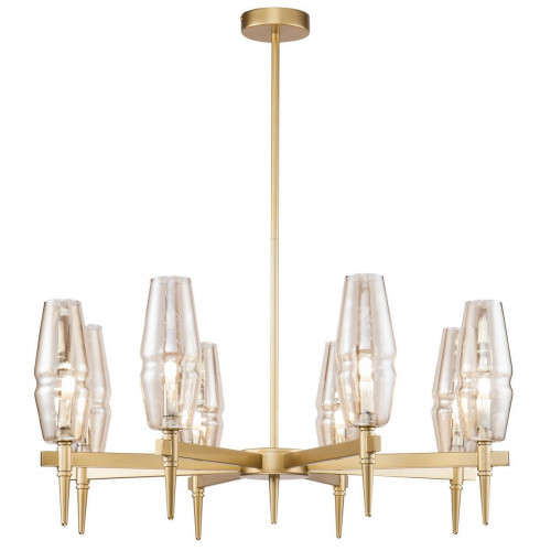 подвесная люстра maytoni lita h002pl-08g янтарная в Костроме