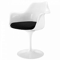 стул eero saarinen style tulip armchair черная подушка в Костроме