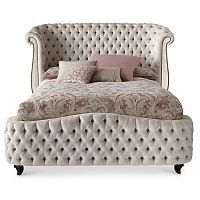 кровать двуспальная 180х200 бежевая из велюра berlinda в Костроме