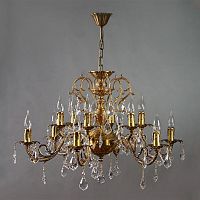 подвесная люстра ambiente alicante 8888/6+6 ab leaf crystal бронза в Костроме