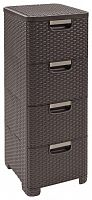 комод c 4 отделениями rattan style тёмно-коричневый в Костроме
