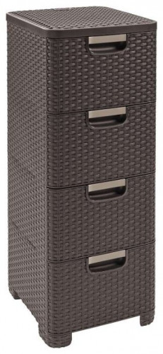 комод c 4 отделениями rattan style тёмно-коричневый в Костроме