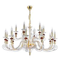 подвесная люстра crystal lux catarina sp12+6 gold/transparent-cognac золото в Костроме