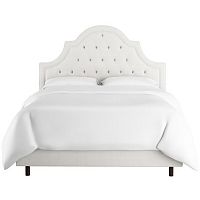 кровать двуспальная 160х200 белая с каретной стяжкой harvey tufted white в Костроме