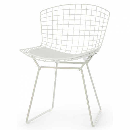 стул bertoia side кожаный standart белый в Костроме
