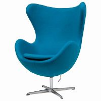 кресло egg chair кашемир голубое в Костроме