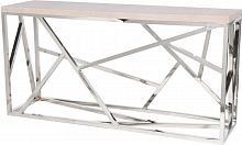 консоль geometric 180x50x90 хром, светло-коричневая столешица в Костроме