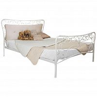 кованая двуспальная кровать 160х200 белая lina в Костроме