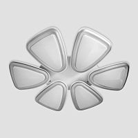 потолочная светодиодная люстра ambrella light orbital granule fg1014/6 wh/sl 410w d1040*800 в Костроме
