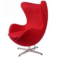 кресло arne jacobsen style egg chair красная шерсть в Костроме