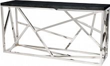 консоль geometric 180x50x90 хром, черная столешница в Костроме