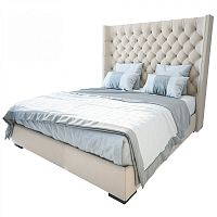 кровать двуспальная 180х200 бежевая из велюра jackie king в Костроме