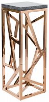 консоль geometric высокая 40x40x110 золото, серая столешница в Костроме