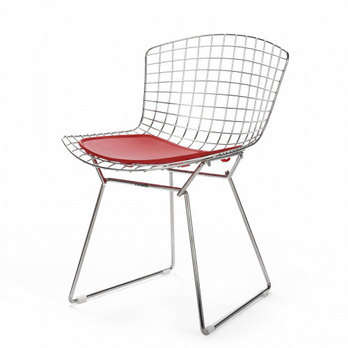 стул bertoia side кожаный standart красная подушка в Костроме