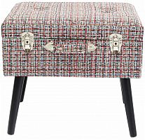 kare design пуф suitcase, коллекция "чемодан" 50*45*35, полиэстер, лен, полиуретан, сосна, красный в Костроме