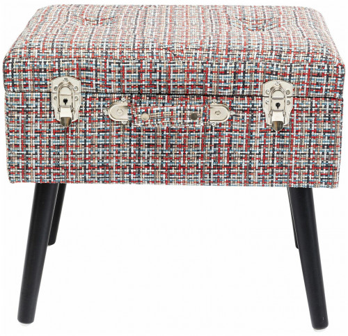 kare design пуф suitcase, коллекция "чемодан" 50*45*35, полиэстер, лен, полиуретан, сосна, красный в Костроме