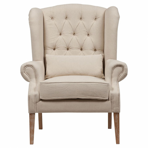 кресло wing back armchair белый лен в Костроме