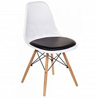 стул деревянный pc-011 белый / черный (eames style) в Костроме