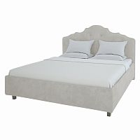 кровать двуспальная 180х200 светло-бежевая с фигурным изголовьем palace в Костроме