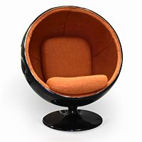 кресло ball chair черно-коричневое в Костроме