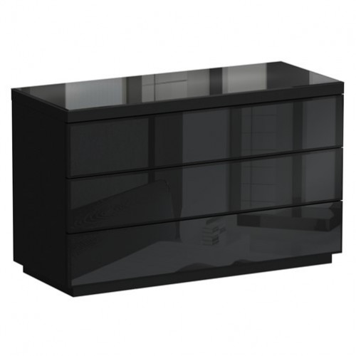 комод kristal 3 ящика черный глянец в Костроме