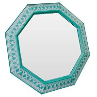 зеркало восьмиугольное голубое с белым принтом grace в Костроме