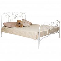 кованая двуспальная кровать 160х200 белая brena в Костроме