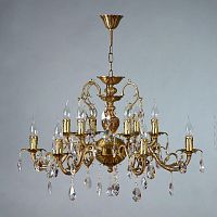 подвесная люстра ambiente alicante 8888/6+6 ab tear drop бронза в Костроме