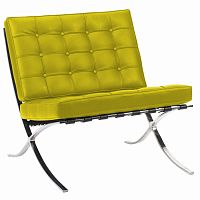 кресло barcelona chair экокожа лимонное в Костроме