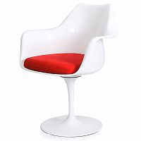 стул eero saarinen style tulip armchair красная подушка в Костроме