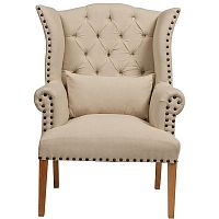 кресло quinn tufted armchair бежевое в Костроме