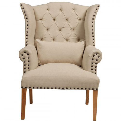 кресло quinn tufted armchair бежевое в Костроме