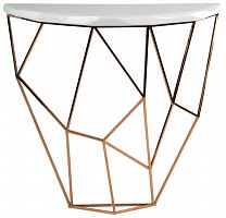 консоль geometric 100x38x90 золото, белая столешница в Костроме