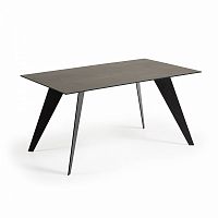 стол nack 160x90 черный, фарфоровая столешница c366k09 от la forma (ex julia grup) в Костроме