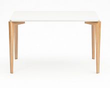стол обеденный с белой столешницей и коричневыми ножками rectangle compact в Костроме