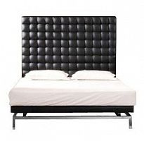 кровать двуспальная 180х200 коричневая из экокожи konigreich dark brown в Костроме