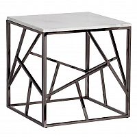 стол журнальный black chrome cube 55*55*56 см хром, белый в Костроме